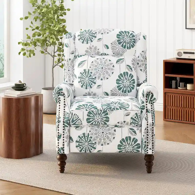 Fauteuil inclinable rembourré à oreilles