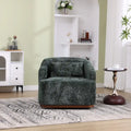 Fauteuil d'appoint pivotant en tissu chenille avec coussins confortables et base robuste
