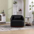 Fauteuil d'appoint pivotant en tissu chenille avec coussins confortables et base robuste