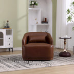 Fauteuil d'appoint pivotant en tissu chenille avec coussins confortables et base robuste