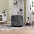 Fauteuil d'appoint pivotant en tissu chenille avec coussins confortables et base robuste