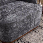 Fauteuil d'appoint pivotant en tissu chenille avec coussins confortables et base robuste