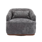 Fauteuil d'appoint pivotant en tissu chenille avec coussins confortables et base robuste