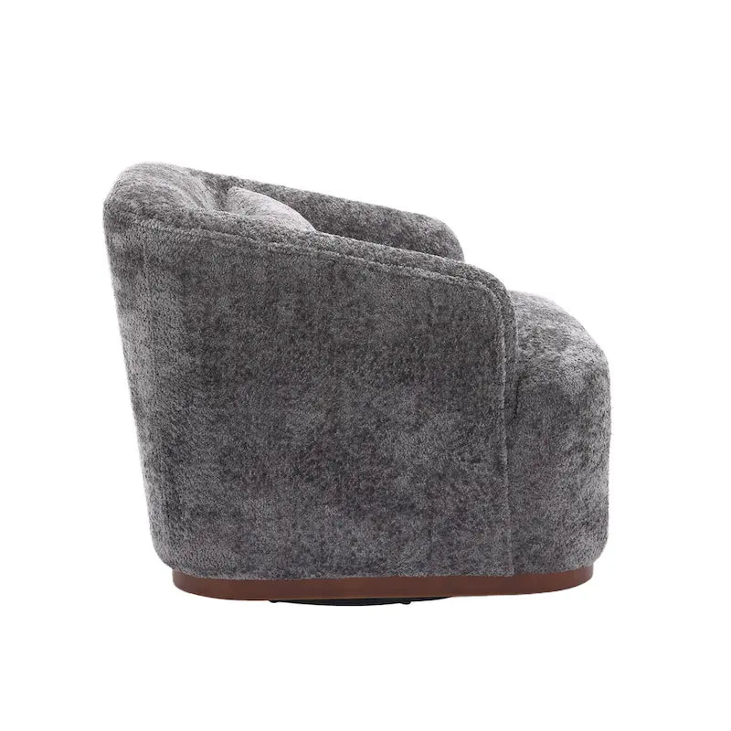 Fauteuil d'appoint pivotant en tissu chenille avec coussins confortables et base robuste