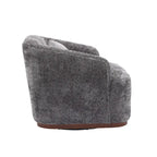 Fauteuil d'appoint pivotant en tissu chenille avec coussins confortables et base robuste