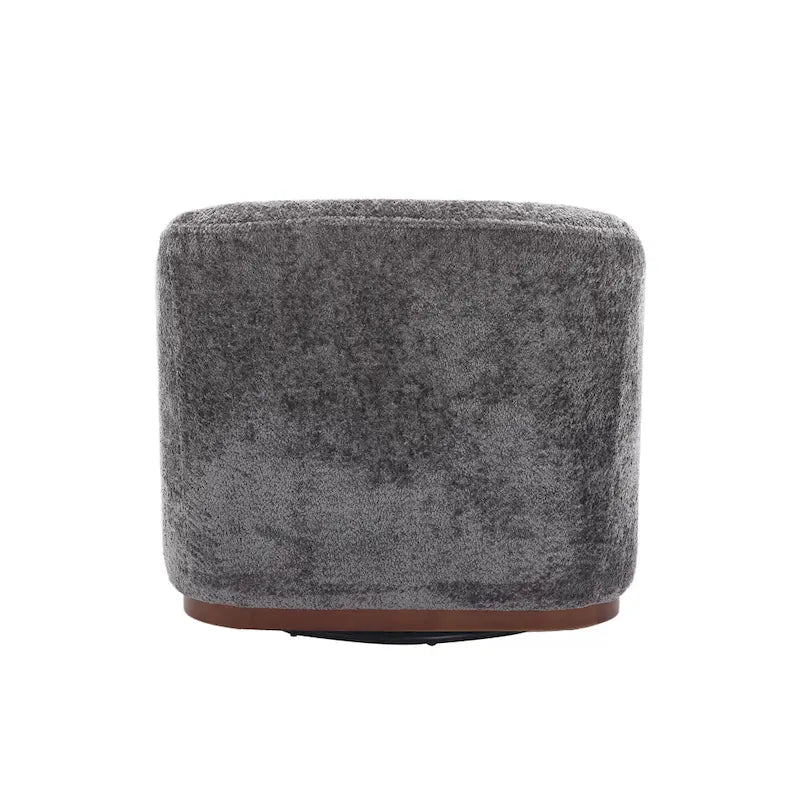 Fauteuil d'appoint pivotant en tissu chenille avec coussins confortables et base robuste