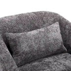Fauteuil d'appoint pivotant en tissu chenille avec coussins confortables et base robuste