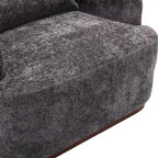 Fauteuil d'appoint pivotant en tissu chenille avec coussins confortables et base robuste