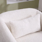 Fauteuil d'appoint pivotant en tissu chenille avec coussins confortables et base robuste
