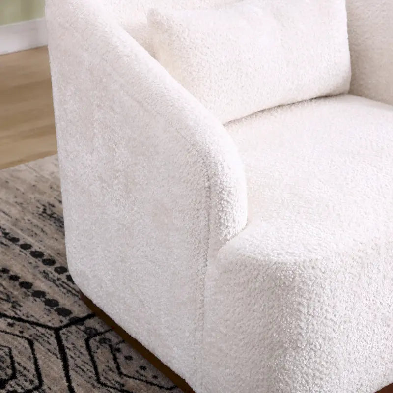 Fauteuil d'appoint pivotant en tissu chenille avec coussins confortables et base robuste