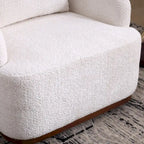 Fauteuil d'appoint pivotant en tissu chenille avec coussins confortables et base robuste