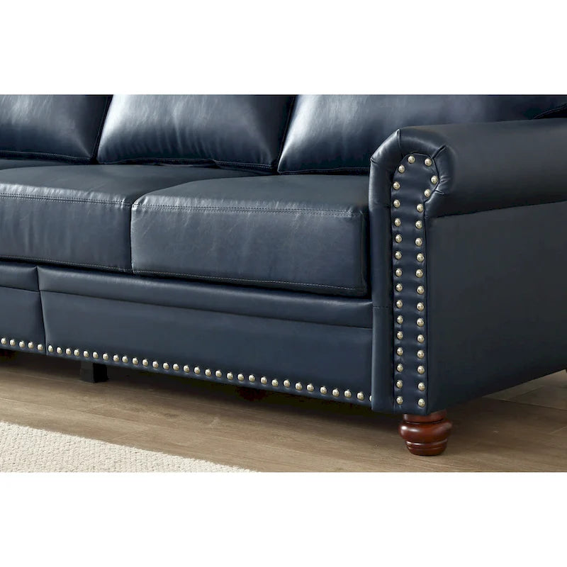 Canapé en similicuir style Mid-Century Modern avec rangement