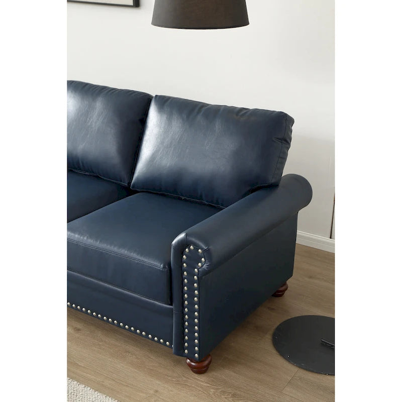 Canapé en similicuir style Mid-Century Modern avec rangement