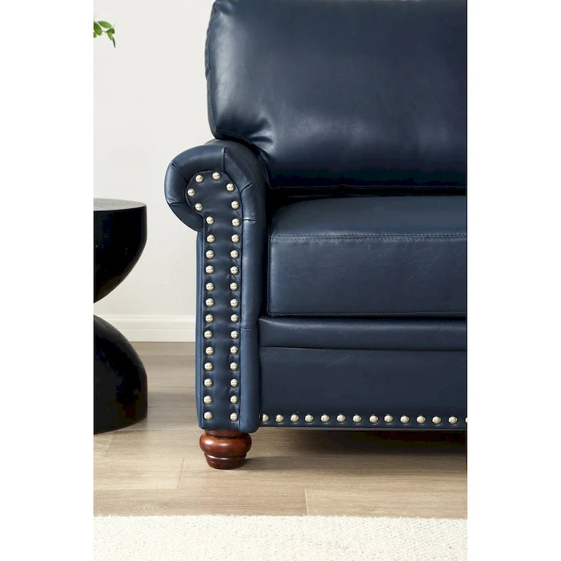 Canapé en similicuir style Mid-Century Modern avec rangement