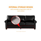 Canapé en similicuir style Mid-Century Modern avec rangement