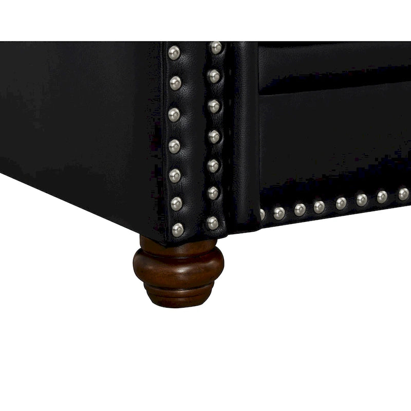 Canapé en similicuir style Mid-Century Modern avec rangement