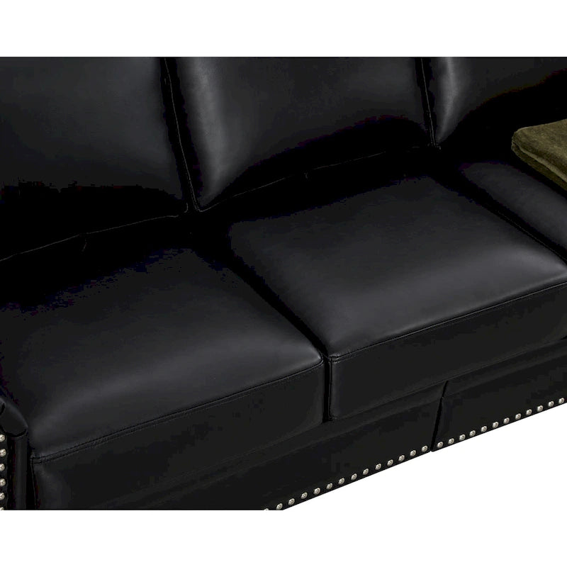 Canapé en similicuir style Mid-Century Modern avec rangement