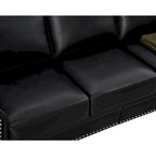 Canapé en similicuir style Mid-Century Modern avec rangement