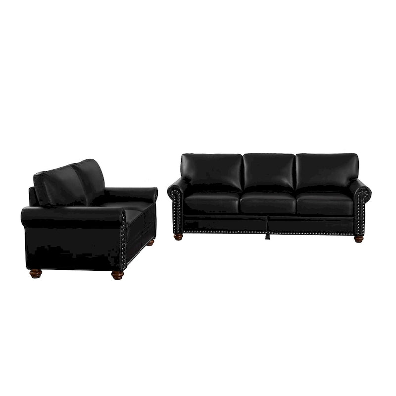 Canapé en similicuir style Mid-Century Modern avec rangement