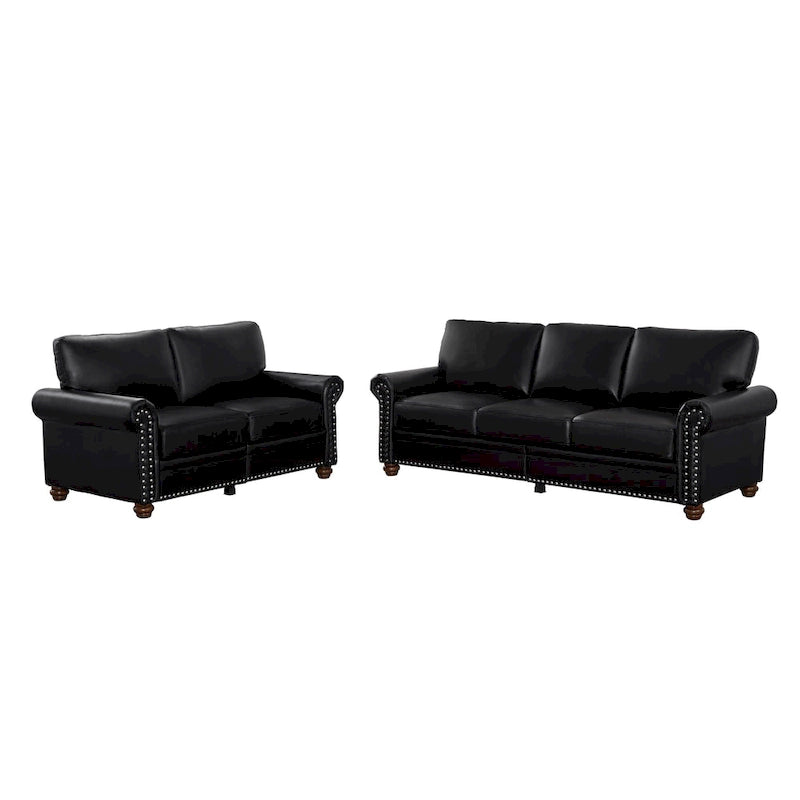 Canapé en similicuir style Mid-Century Modern avec rangement