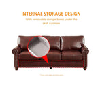 Canapé en similicuir style Mid-Century Modern avec rangement
