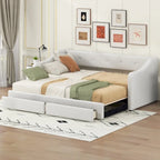 Lit de jour simple XL convertible en lit double avec tiroirs