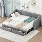 Lit de jour simple XL convertible en lit double avec tiroirs