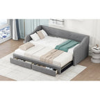 Lit de jour simple XL convertible en lit double avec tiroirs