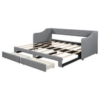 Lit de jour simple XL convertible en lit double avec tiroirs