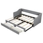 Lit de jour simple XL convertible en lit double avec tiroirs