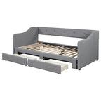 Lit de jour simple XL convertible en lit double avec tiroirs