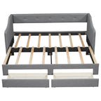 Lit de jour simple XL convertible en lit double avec tiroirs