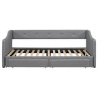 Lit de jour simple XL convertible en lit double avec tiroirs