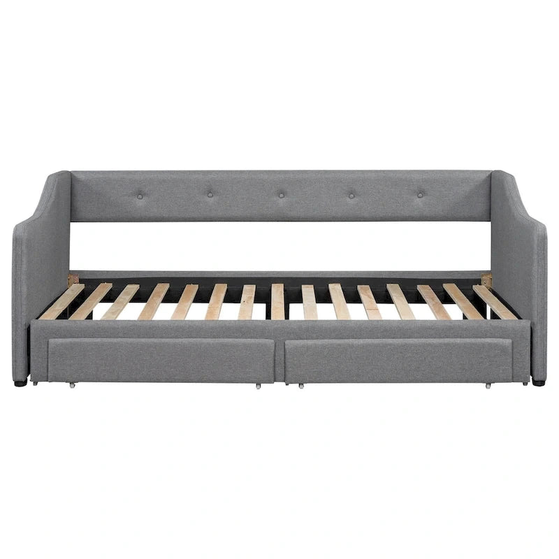 Lit de jour simple XL convertible en lit double avec tiroirs