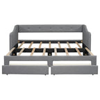 Lit de jour simple XL convertible en lit double avec tiroirs