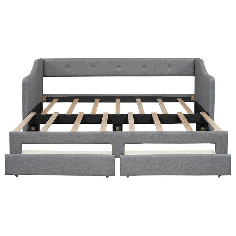 Lit de jour simple XL convertible en lit double avec tiroirs