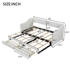 Lit de jour simple XL convertible en lit double avec tiroirs