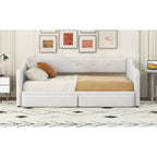 Lit de jour simple XL convertible en lit double avec tiroirs
