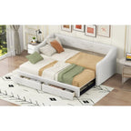Lit de jour simple XL convertible en lit double avec tiroirs