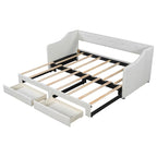 Lit de jour simple XL convertible en lit double avec tiroirs