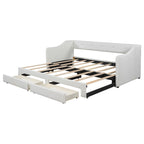 Lit de jour simple XL convertible en lit double avec tiroirs