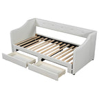 Lit de jour simple XL convertible en lit double avec tiroirs