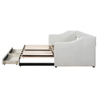 Lit de jour simple XL convertible en lit double avec tiroirs