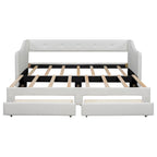 Lit de jour simple XL convertible en lit double avec tiroirs