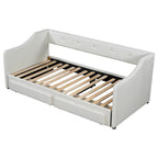 Lit de jour simple XL convertible en lit double avec tiroirs