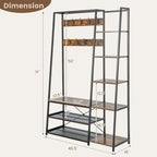 Portemanteau d'entrée 5-en-1 autoportant Costway avec banc à chaussures de rangement - 1 pièce