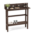 Table de bar d'extérieur de 48 pouces avec étagère de rangement et pied réglable