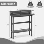 Table de bar d'extérieur de 48 pouces avec étagère de rangement et pied réglable