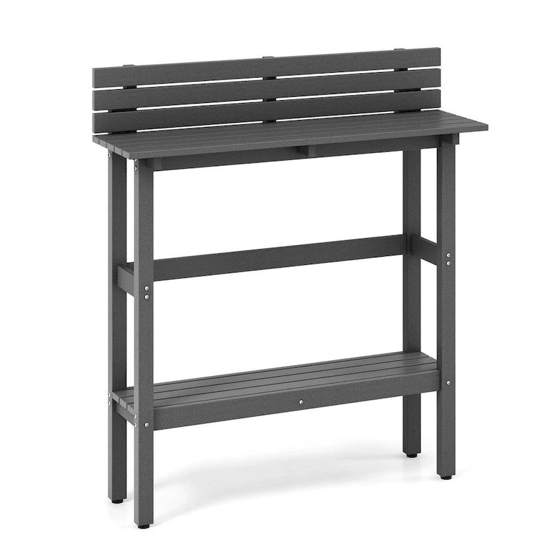 Table de bar d'extérieur de 48 pouces avec étagère de rangement et pied réglable