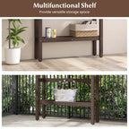 Table de bar d'extérieur de 48 pouces avec étagère de rangement et pied réglable